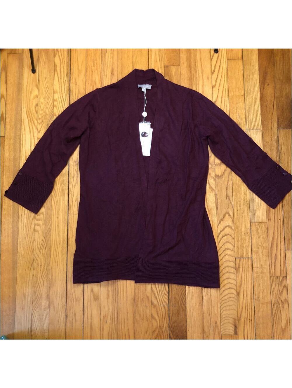 Evolution by Cyrus Women's NWT Rayon Blend Burgundy Open Cardigan - Size M
